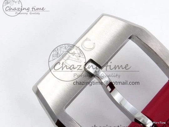 MIROTIME 0111 Reliable Portuguese Chrono IW3716 Z+F 1:1 Best Edition Red Dial on Red Rubber Strap A 7015